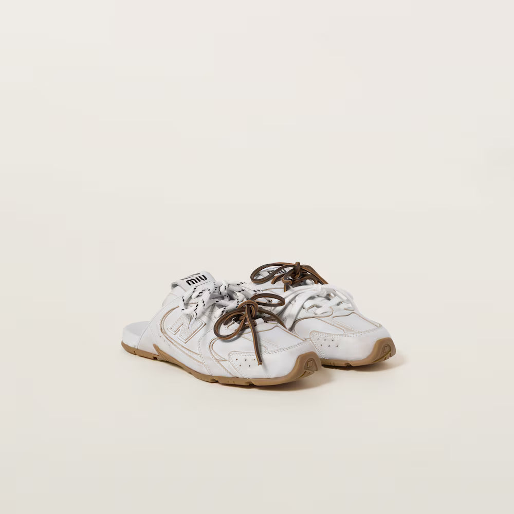 530 SL Mules – Bleached Leather & Gum Sole White Edition Women