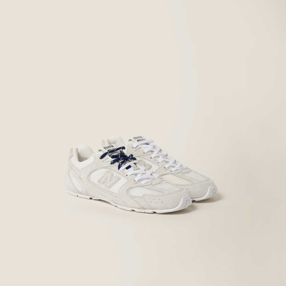 NB x Miu Miu 530 SL White suede and mesh sneakers Women