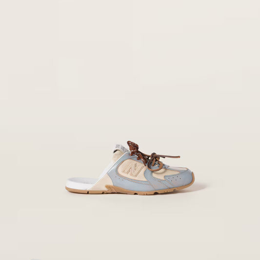 530 SL Mules – Bleached Leather & Gum Sole Sky Blue Travertine Gray Edition Women