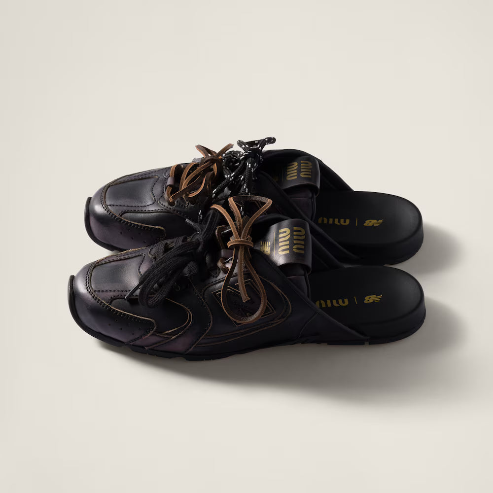 530 SL Mules – Bleached Leather & Gum Sole Black Edition Women